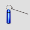 Blauw metalen stash opbergbakje met schepje en sleutelring