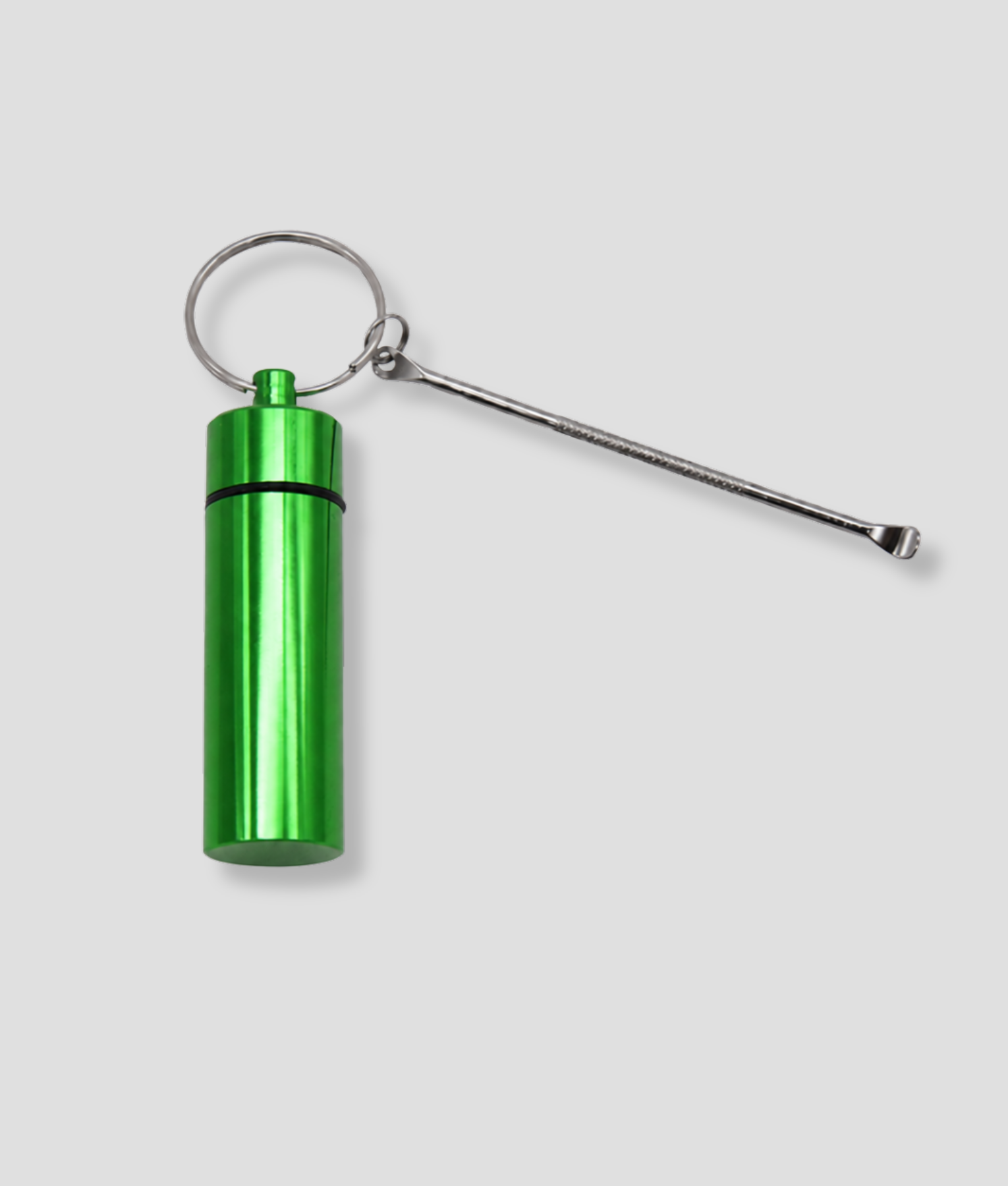 Groen metalen stash opbergbakje met sleutelring