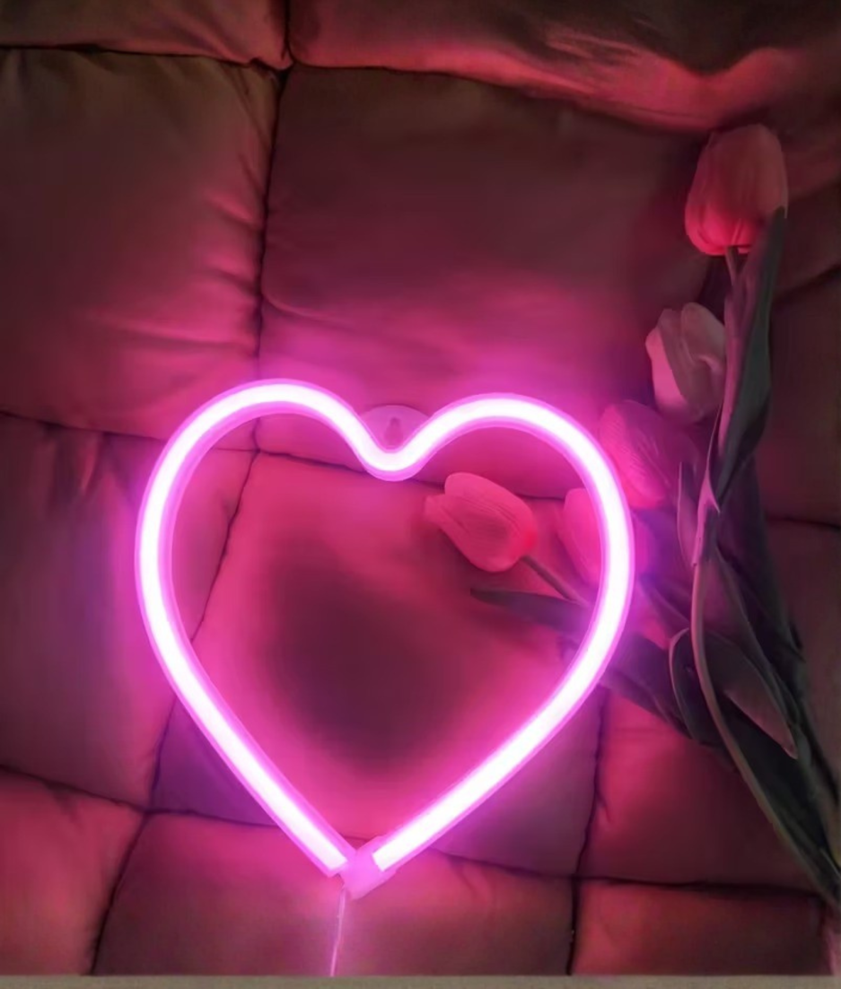 Roze hartje neon lampen