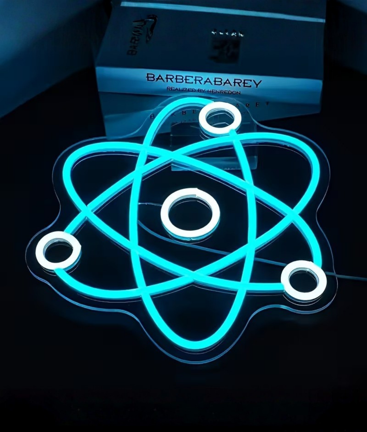 blue neon lamp