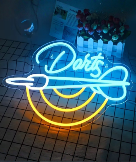 dart bordje neon