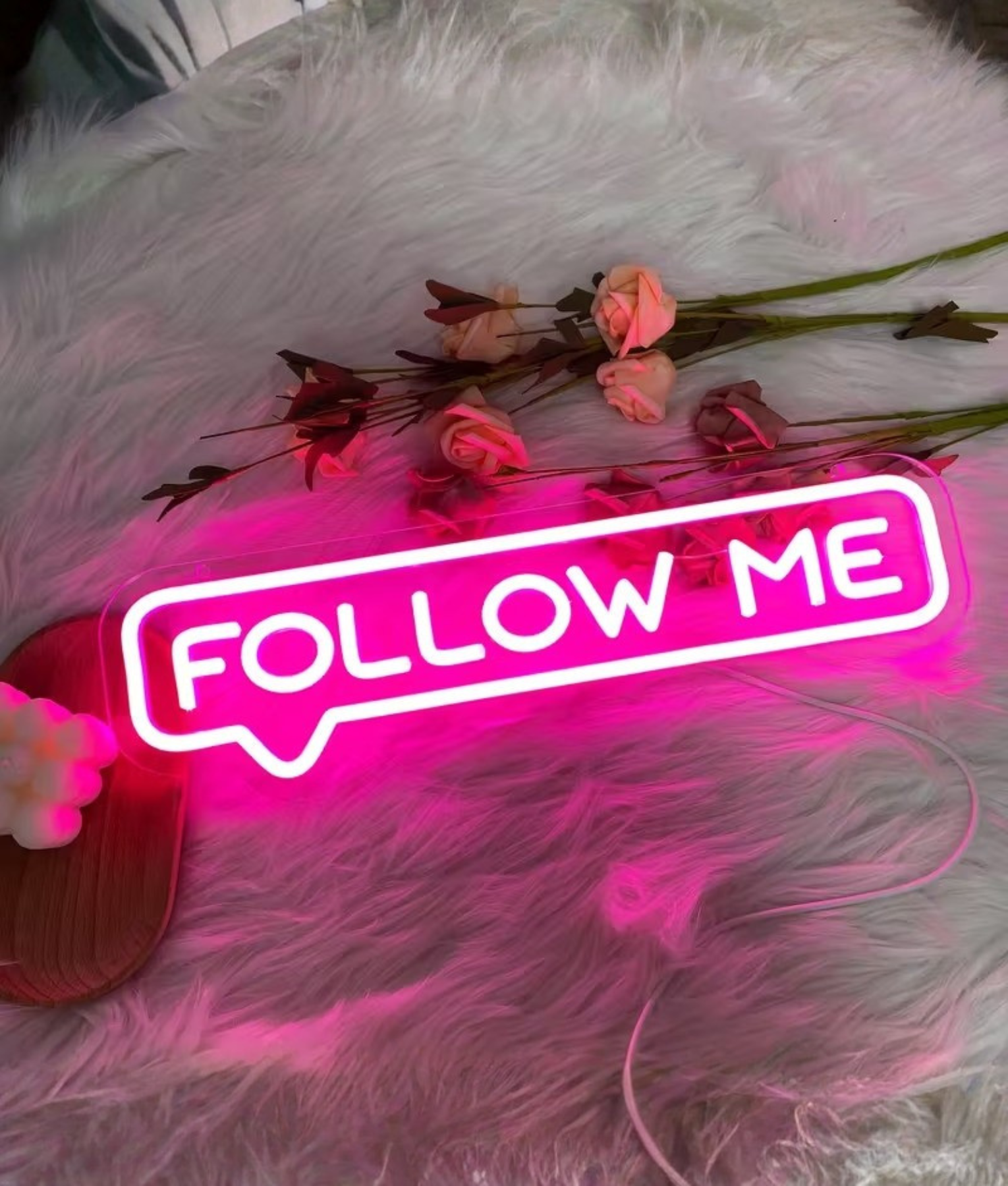 follow me neon sign