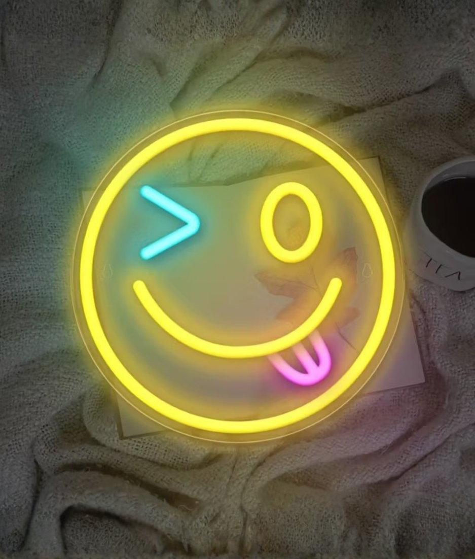gele neon smiley