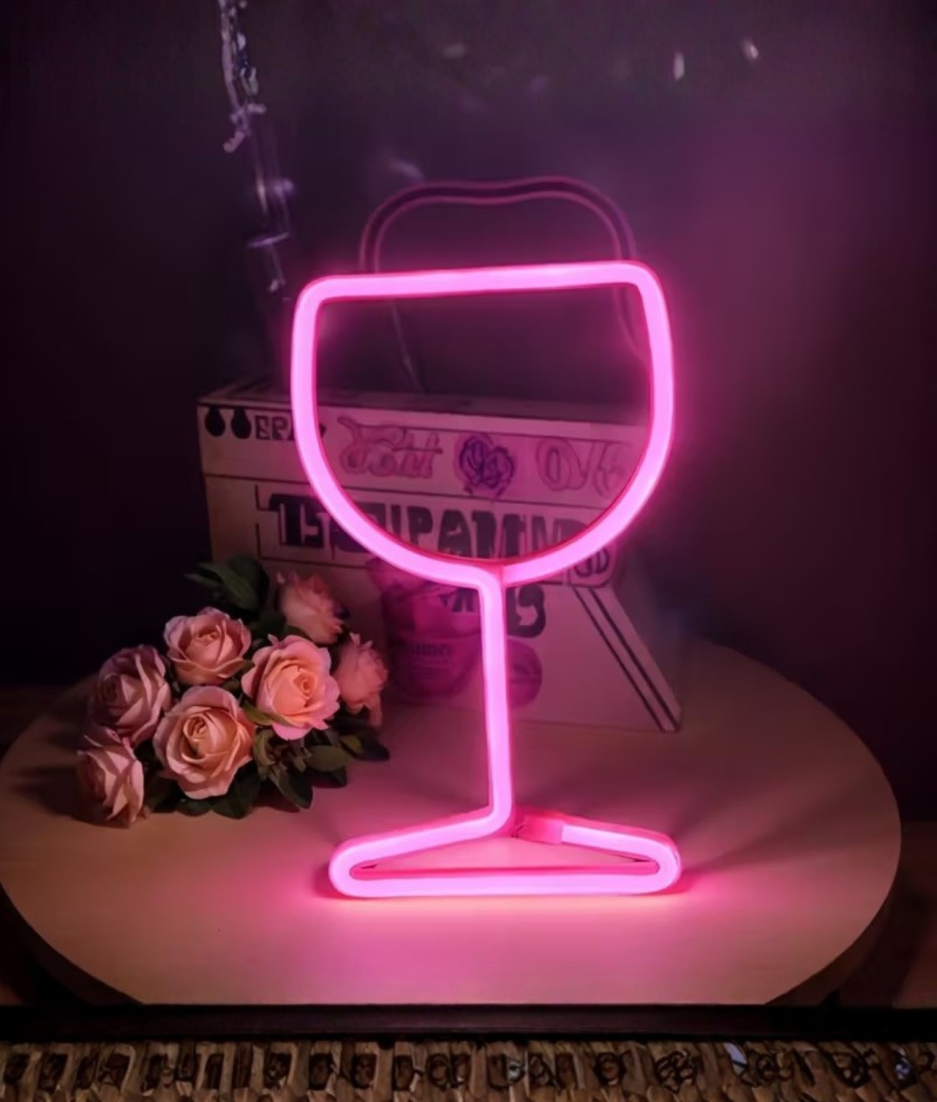 glas roze neon