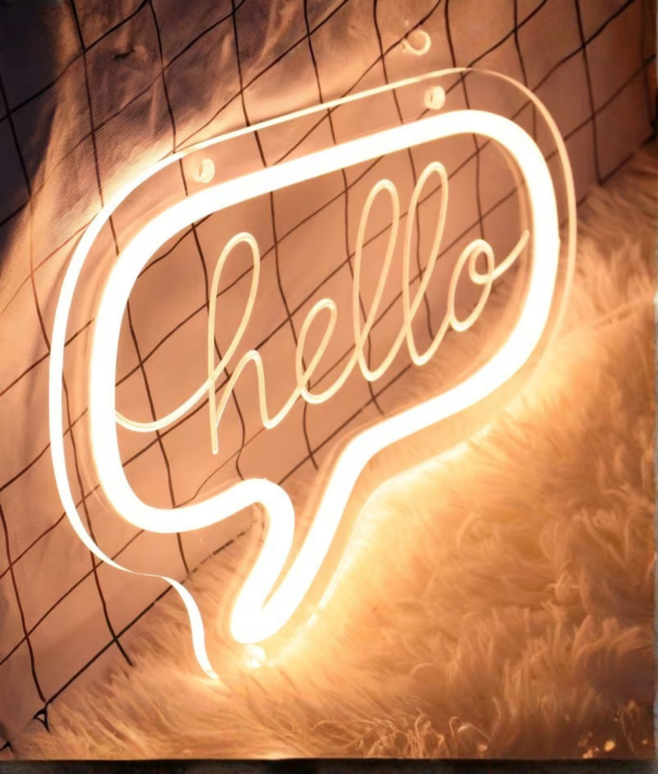 hello lamp neon