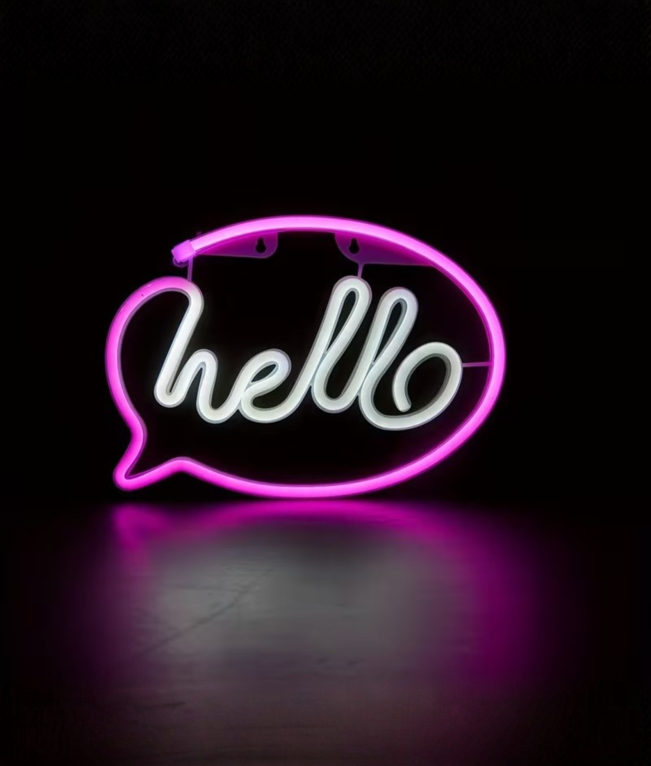 hello lamp neon