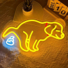 hond poepen led neon