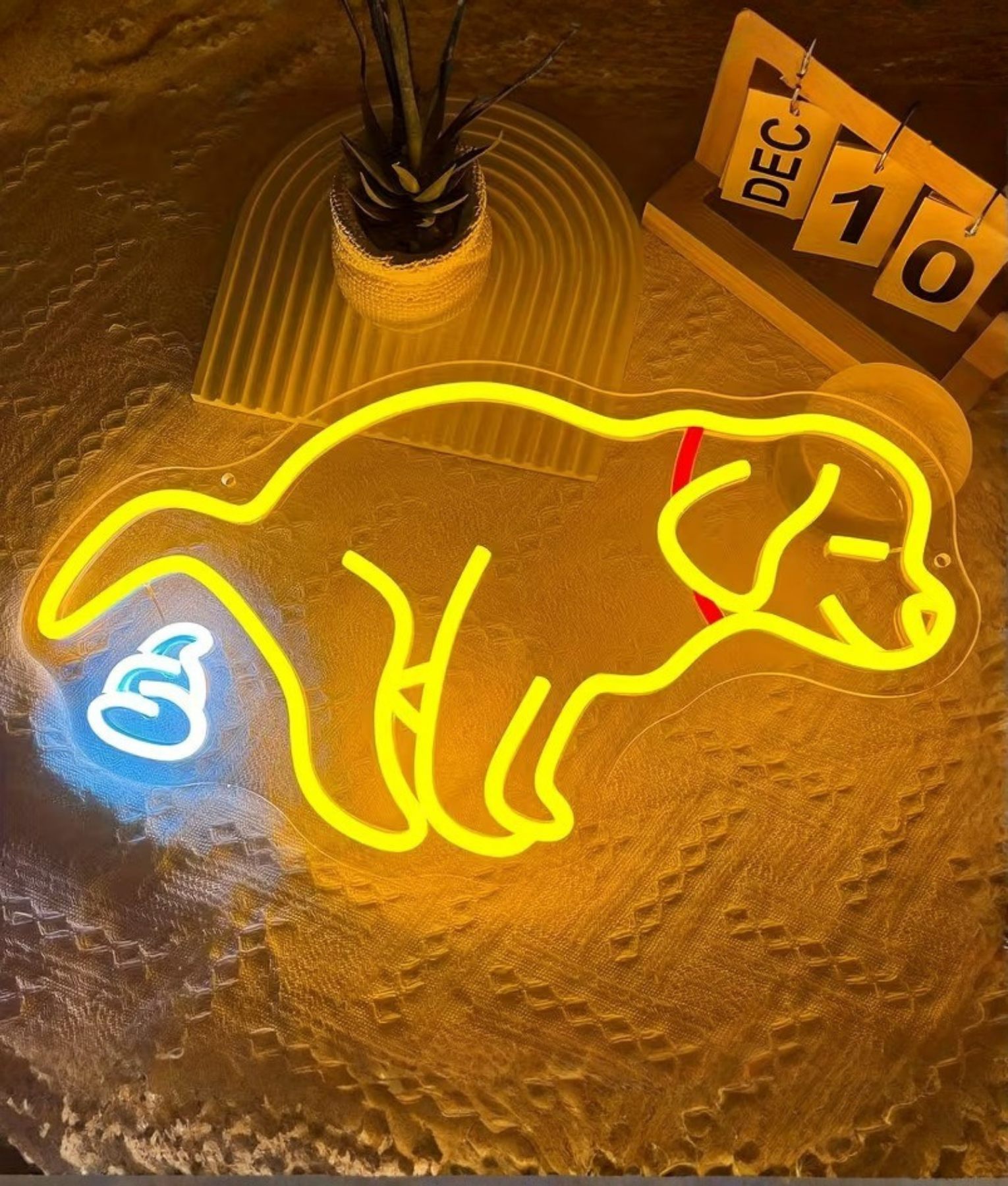 hond poepen led neon