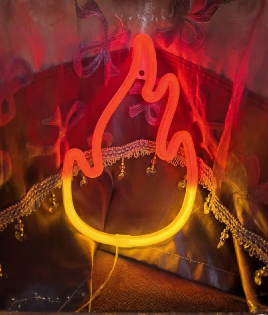 lamp neon vuur symbool