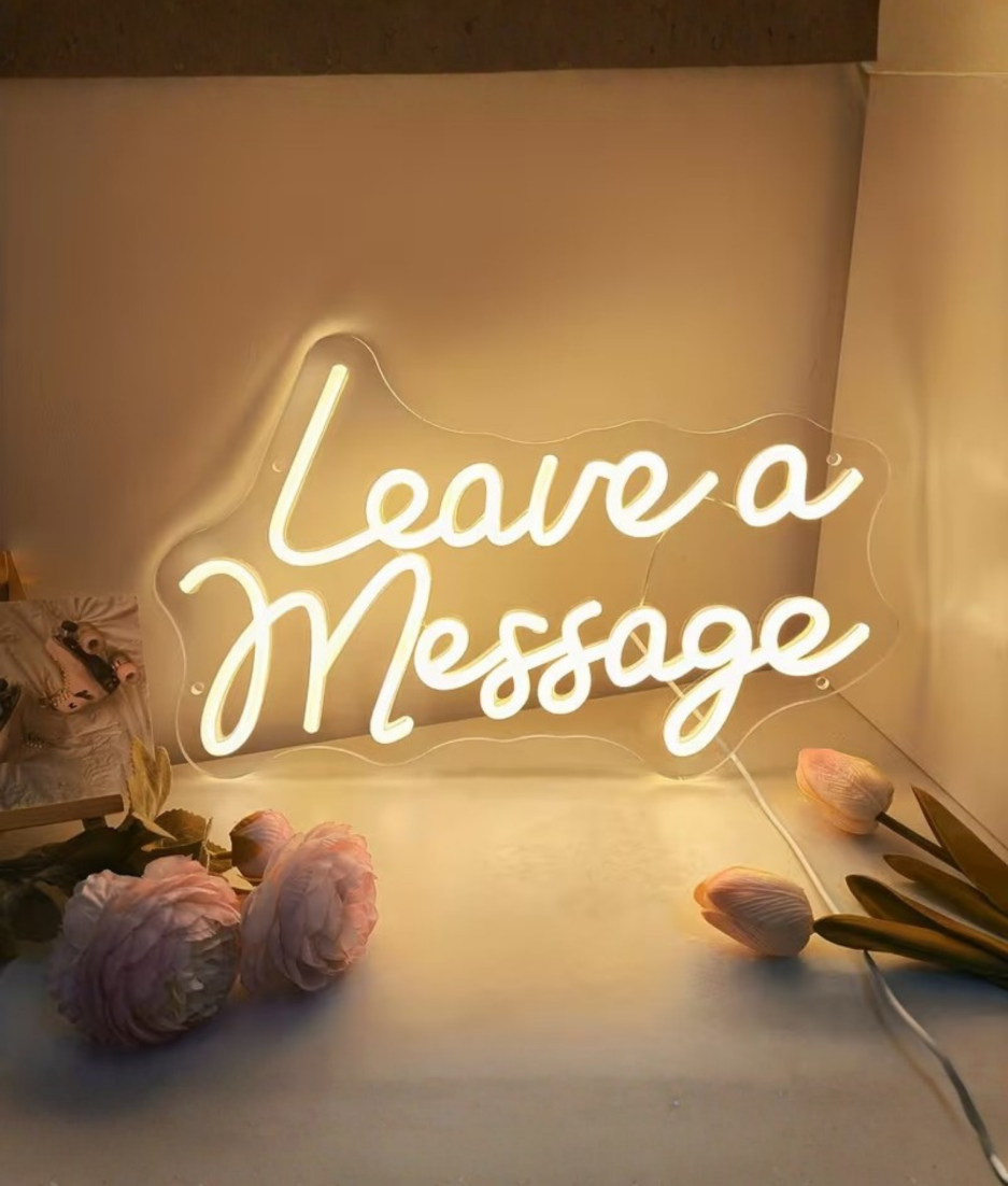 leave a message neon lampen