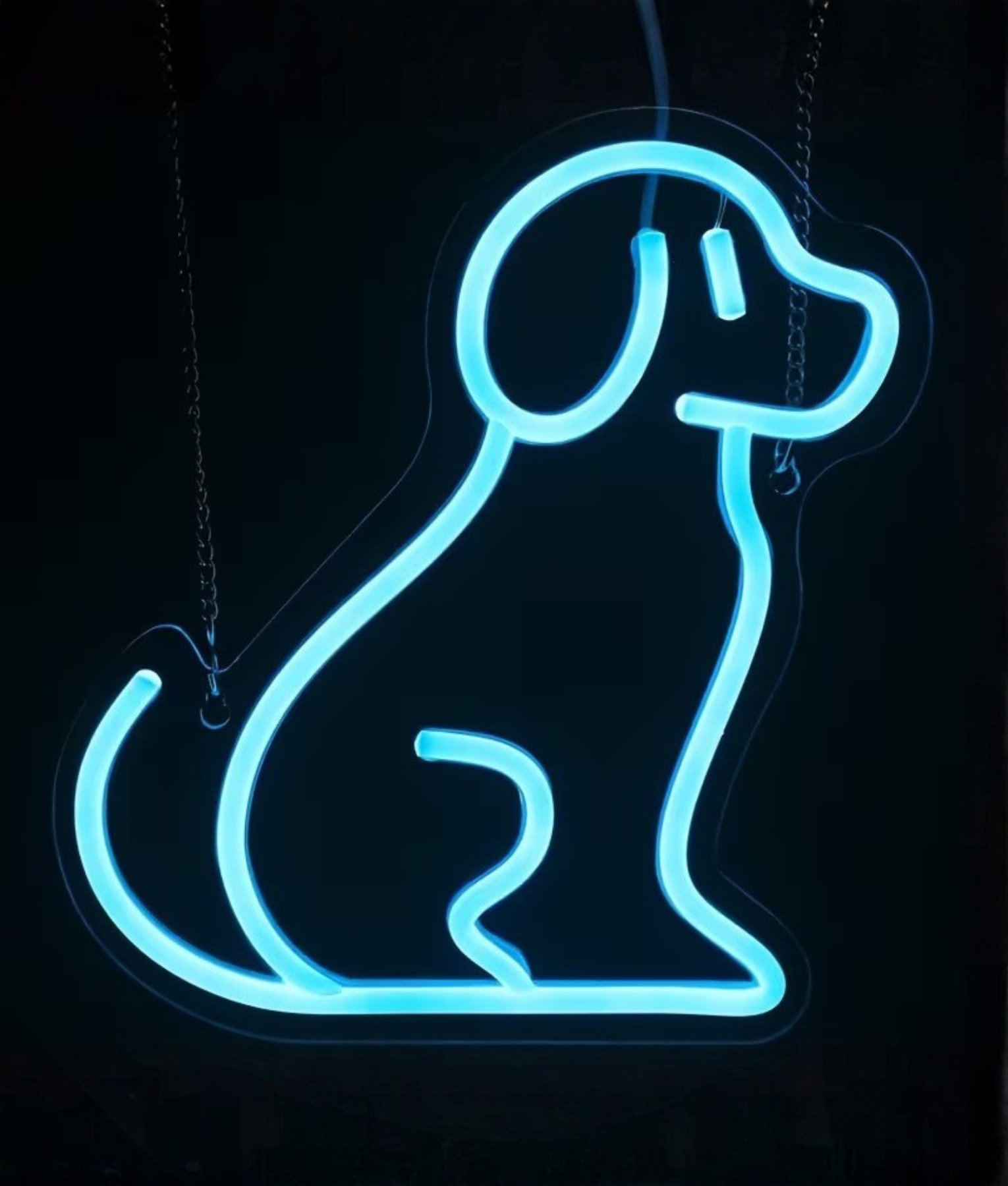 neon blauwe hond