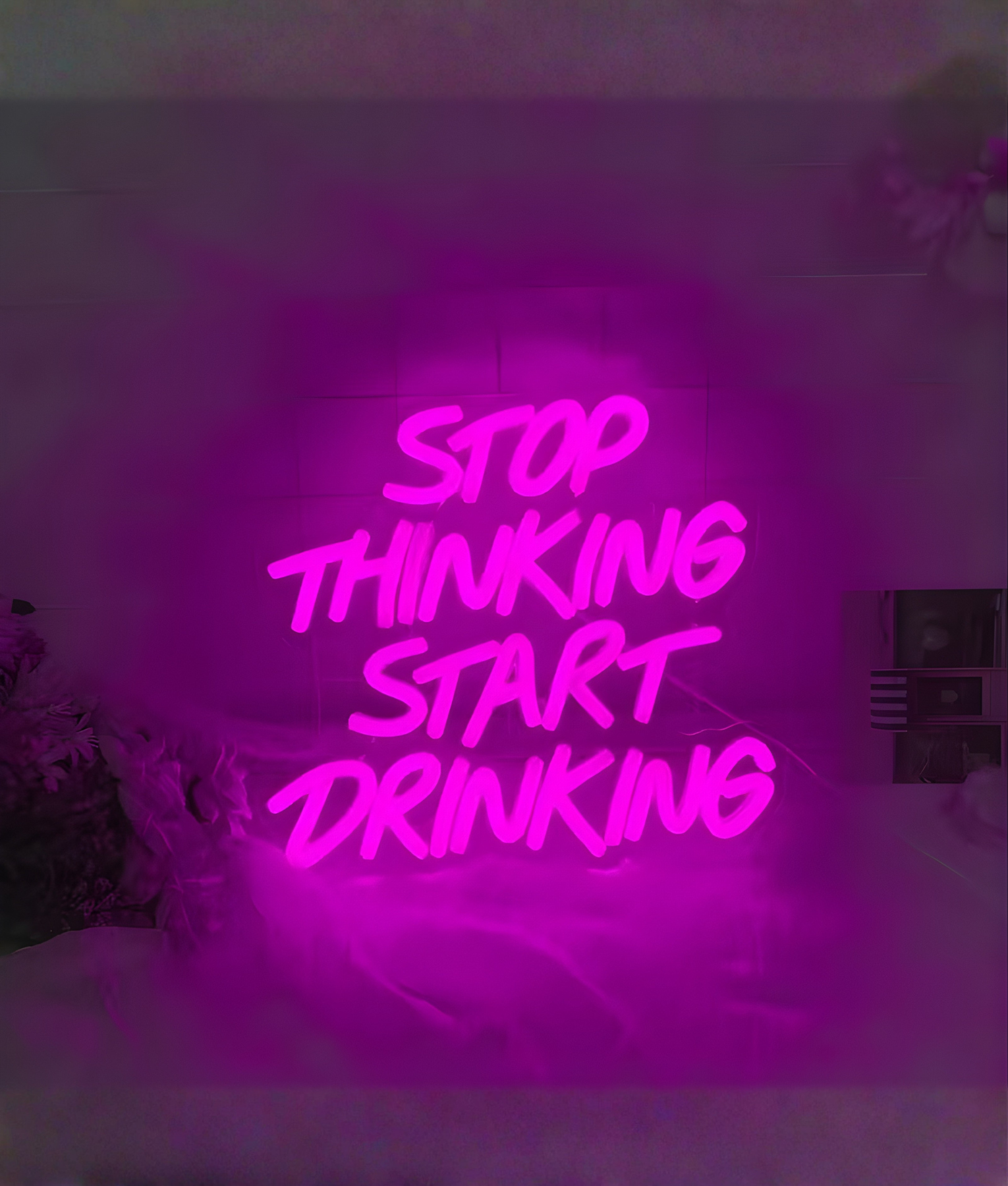 neon bordje roze tekst