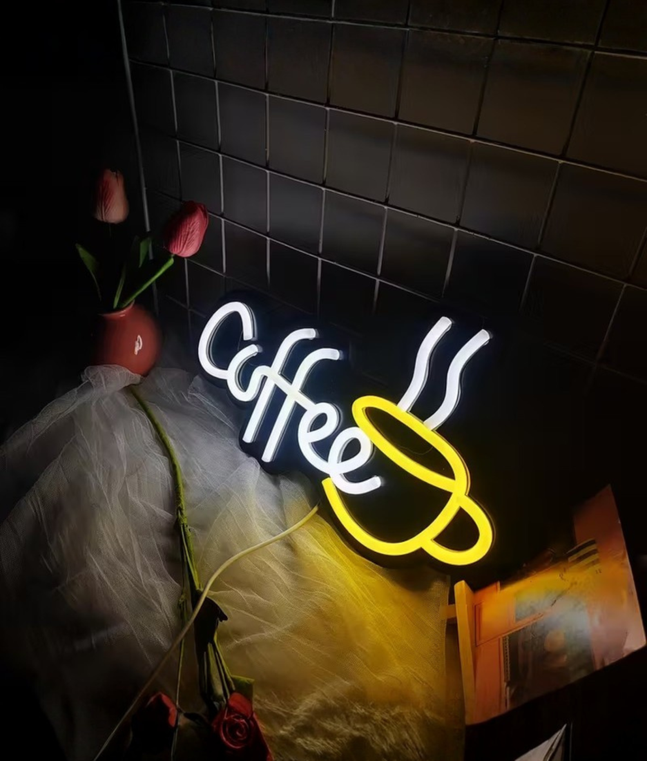 neon coffee lampen