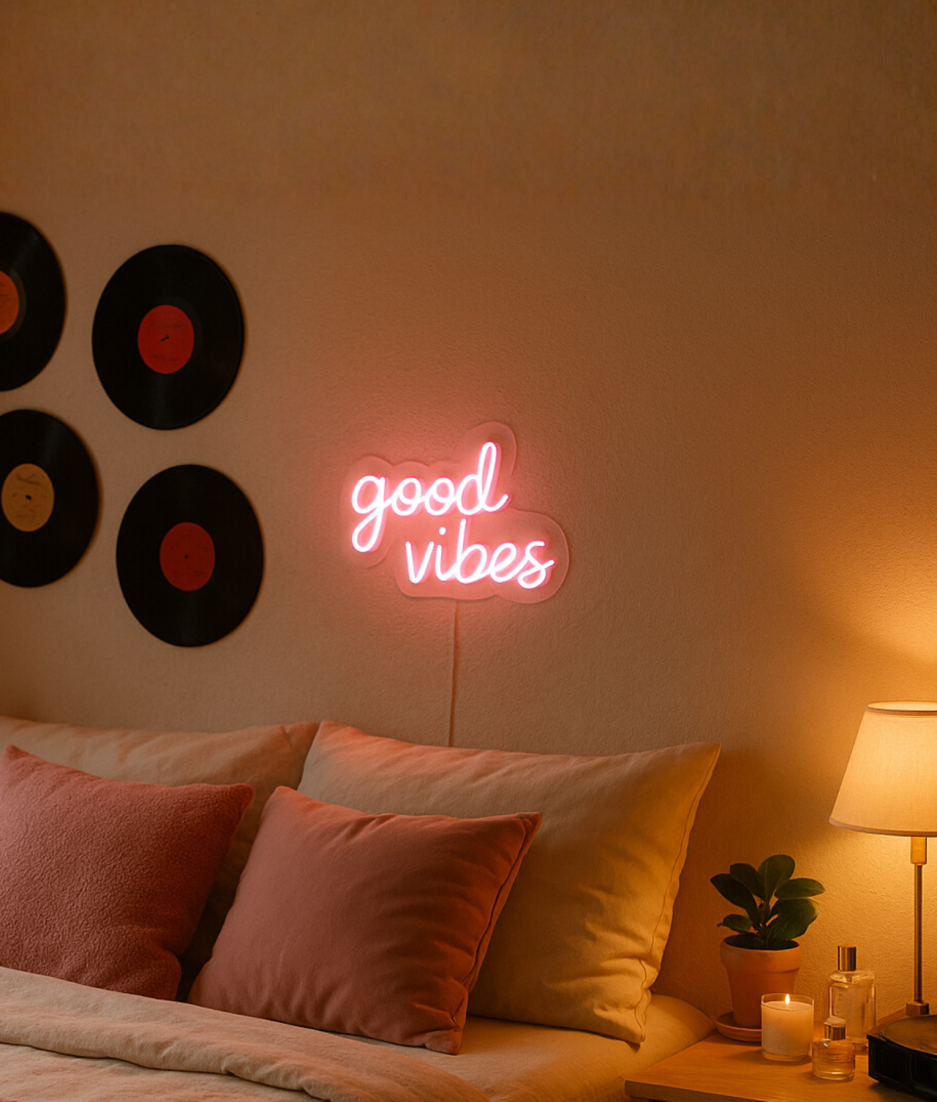 neon good vibes lamp
