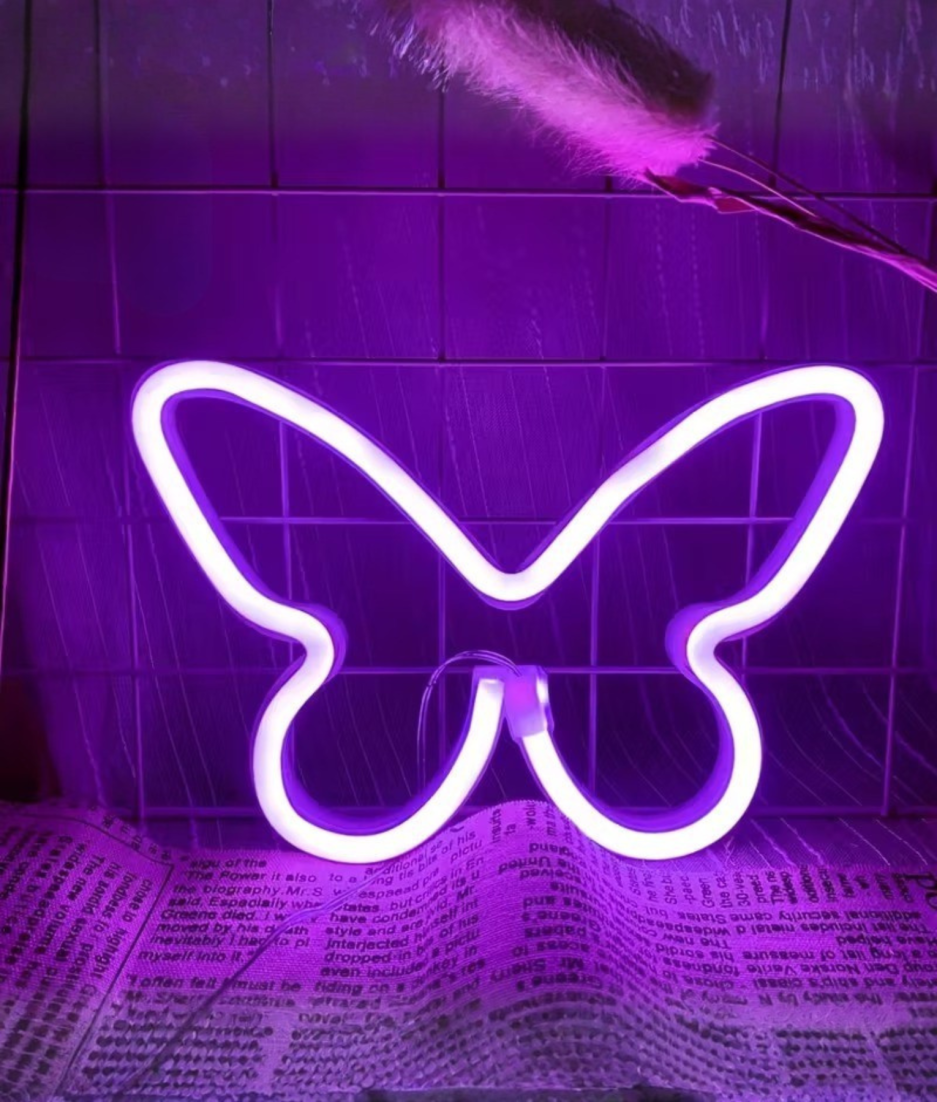 neon lamp paarse vlinder led