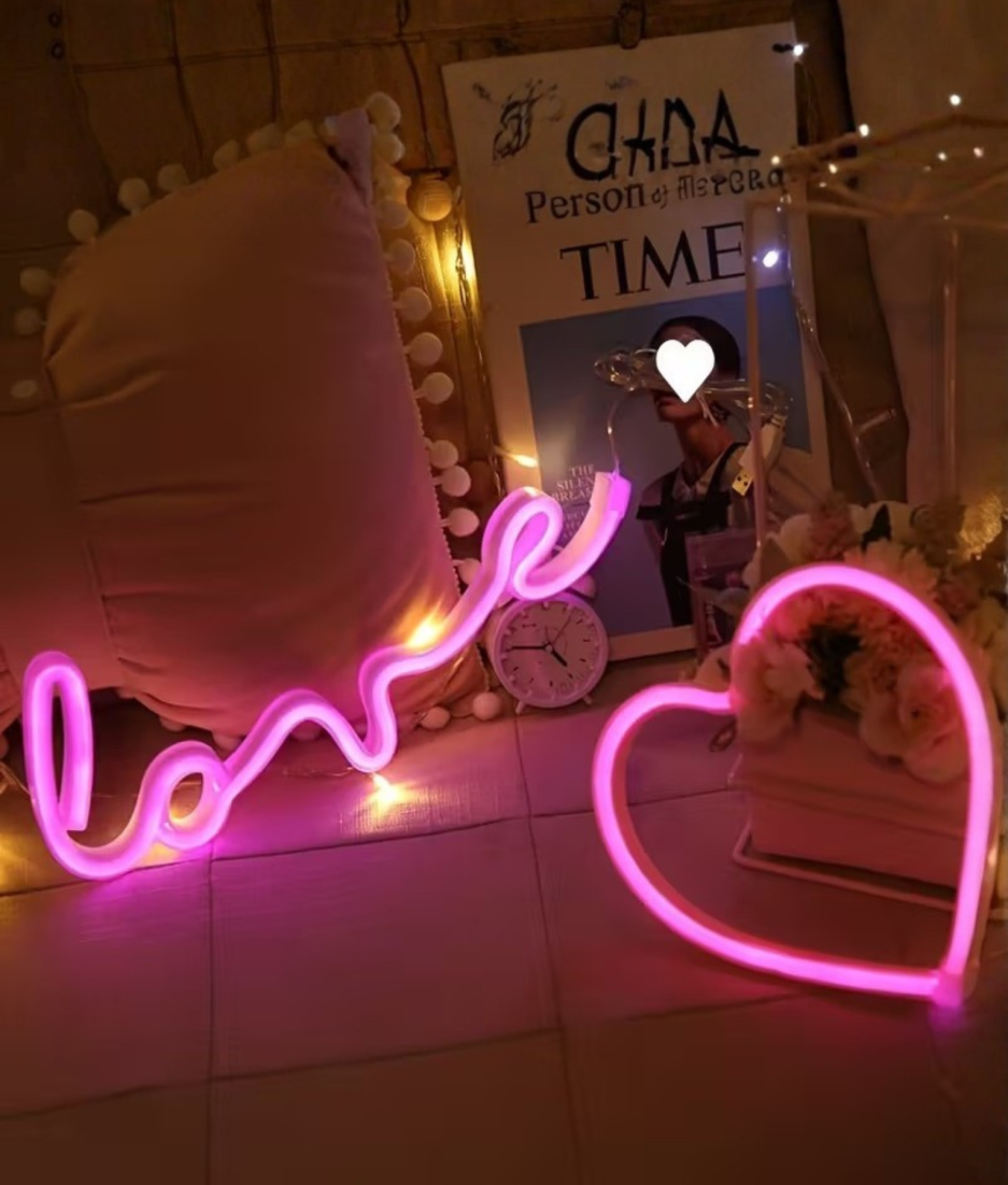 neon lamp roze hartje