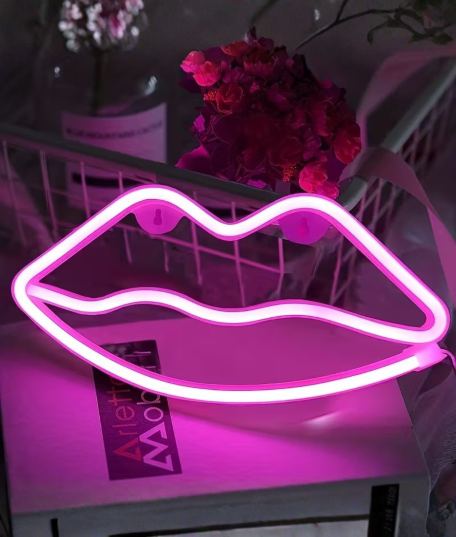 neon lampje lippen