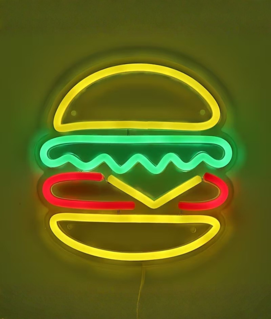 neon led lamp burger