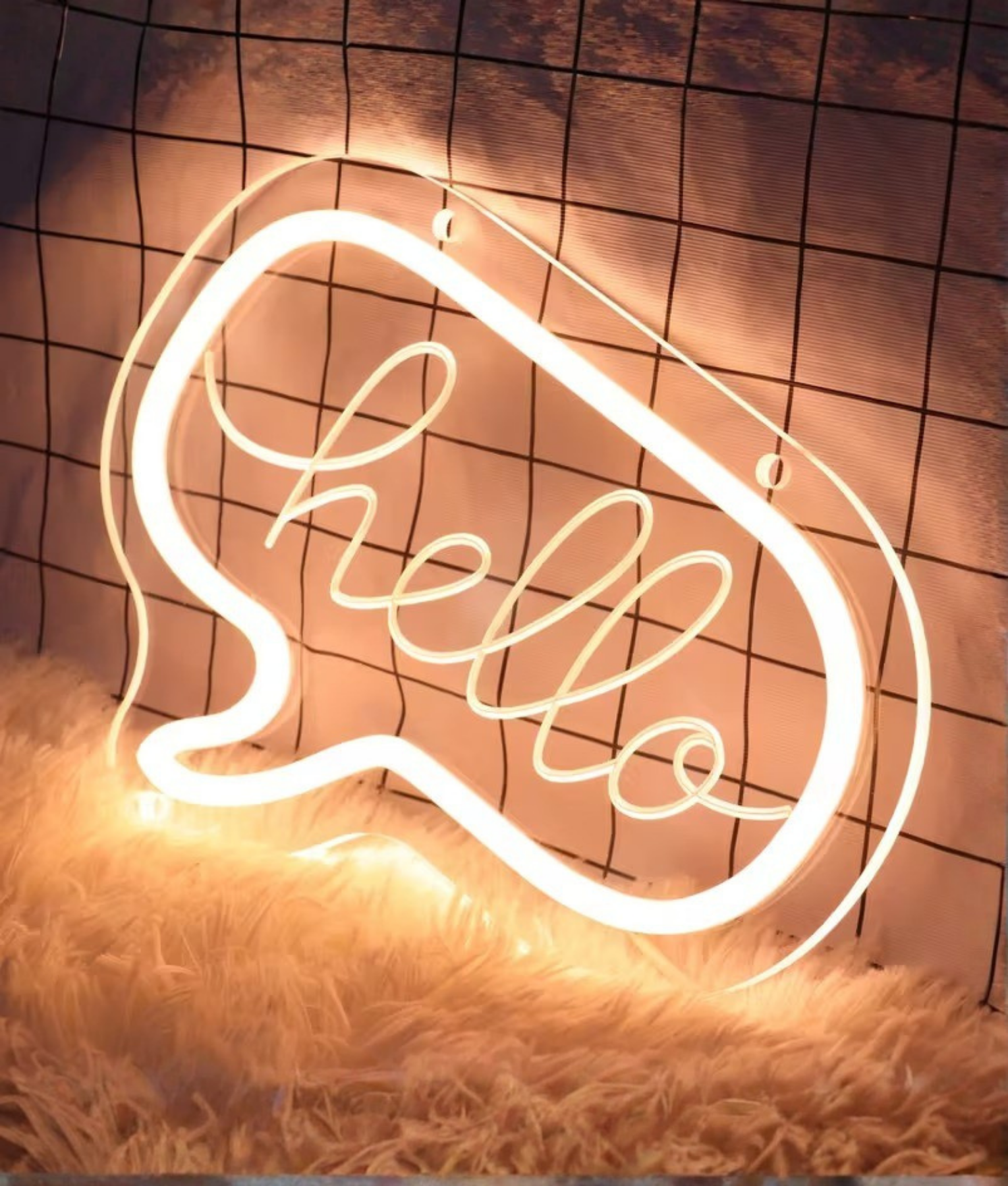 neon led lamp hello
