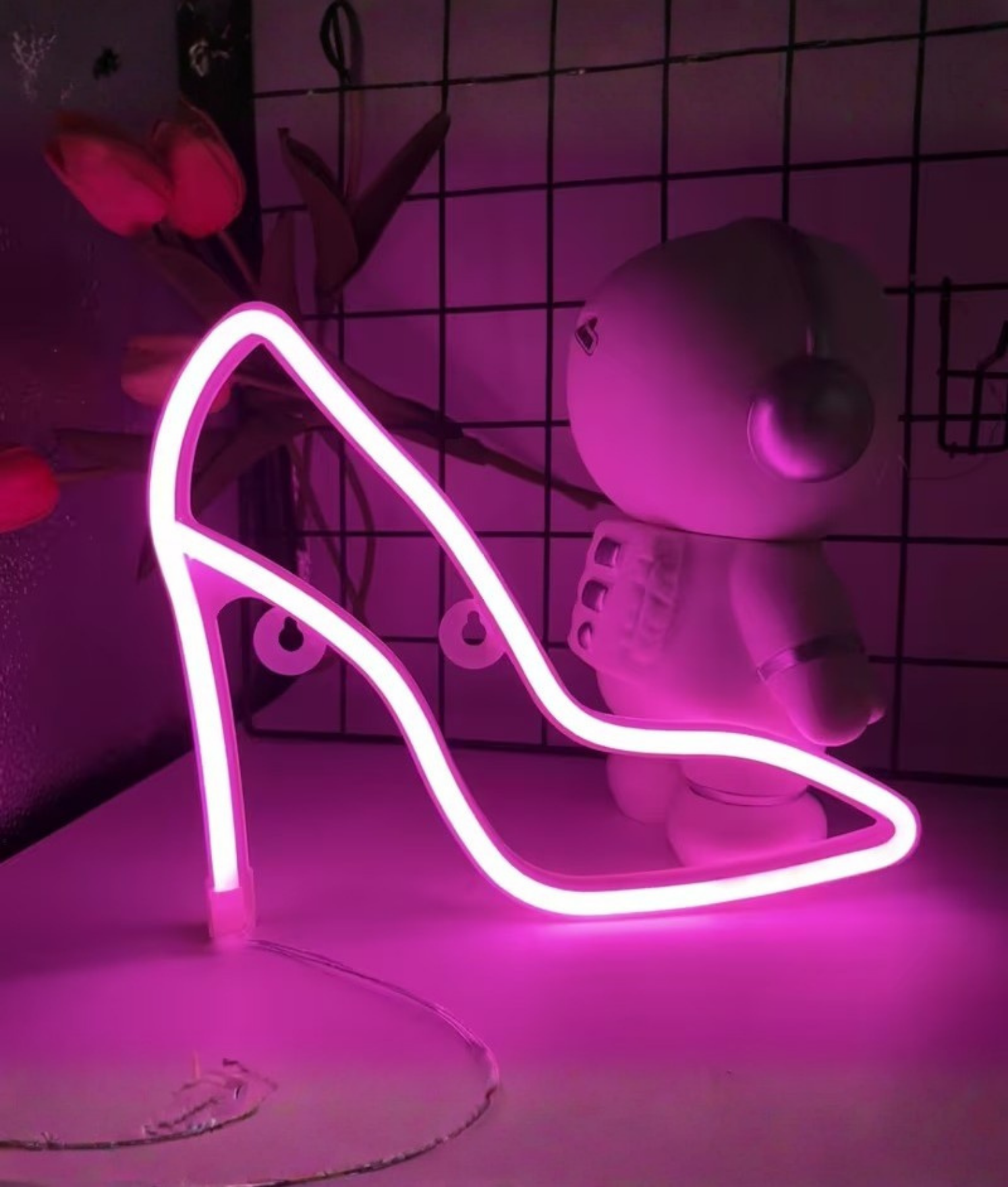 neon roze hakjes