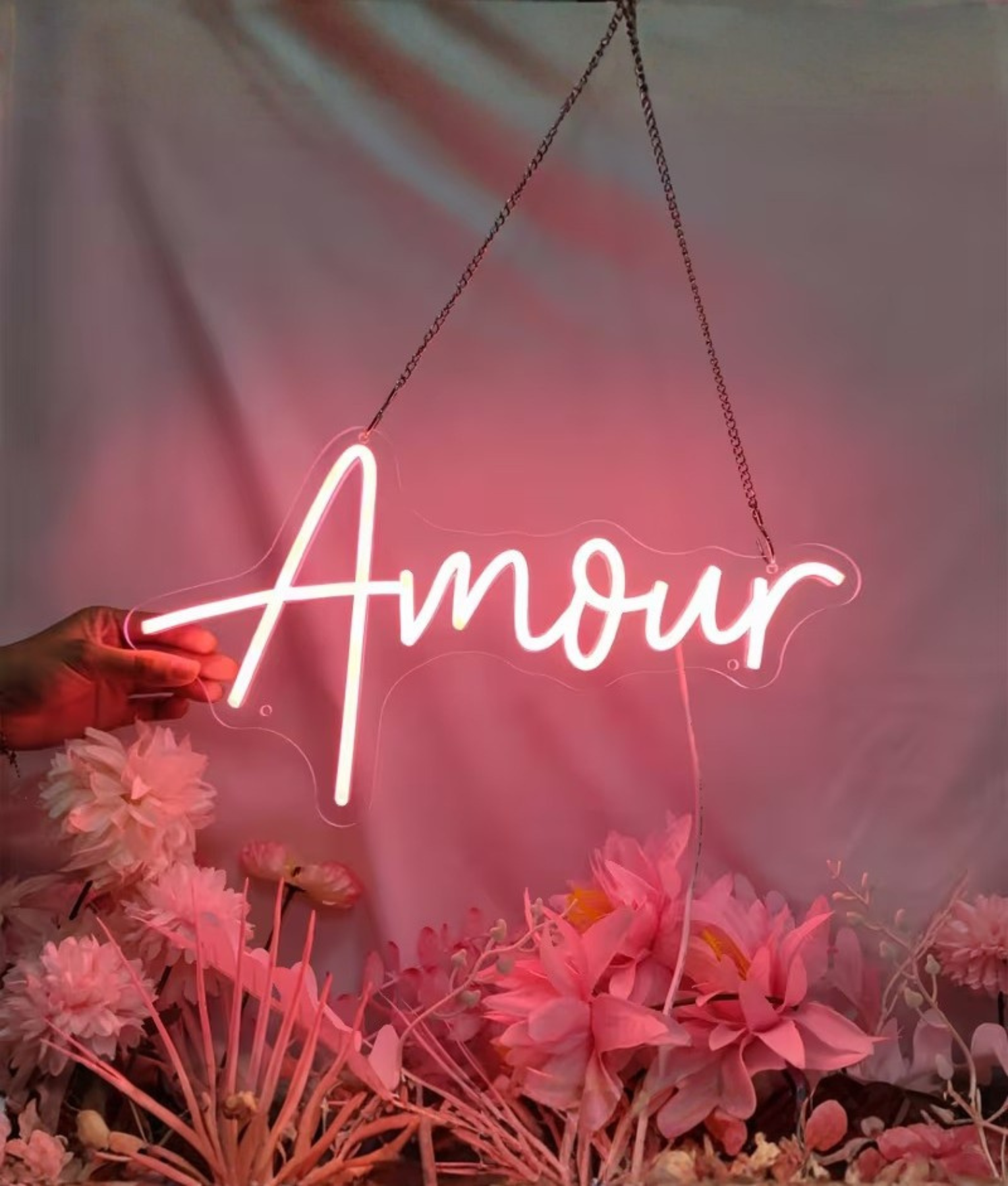 neon tekst lamp roze