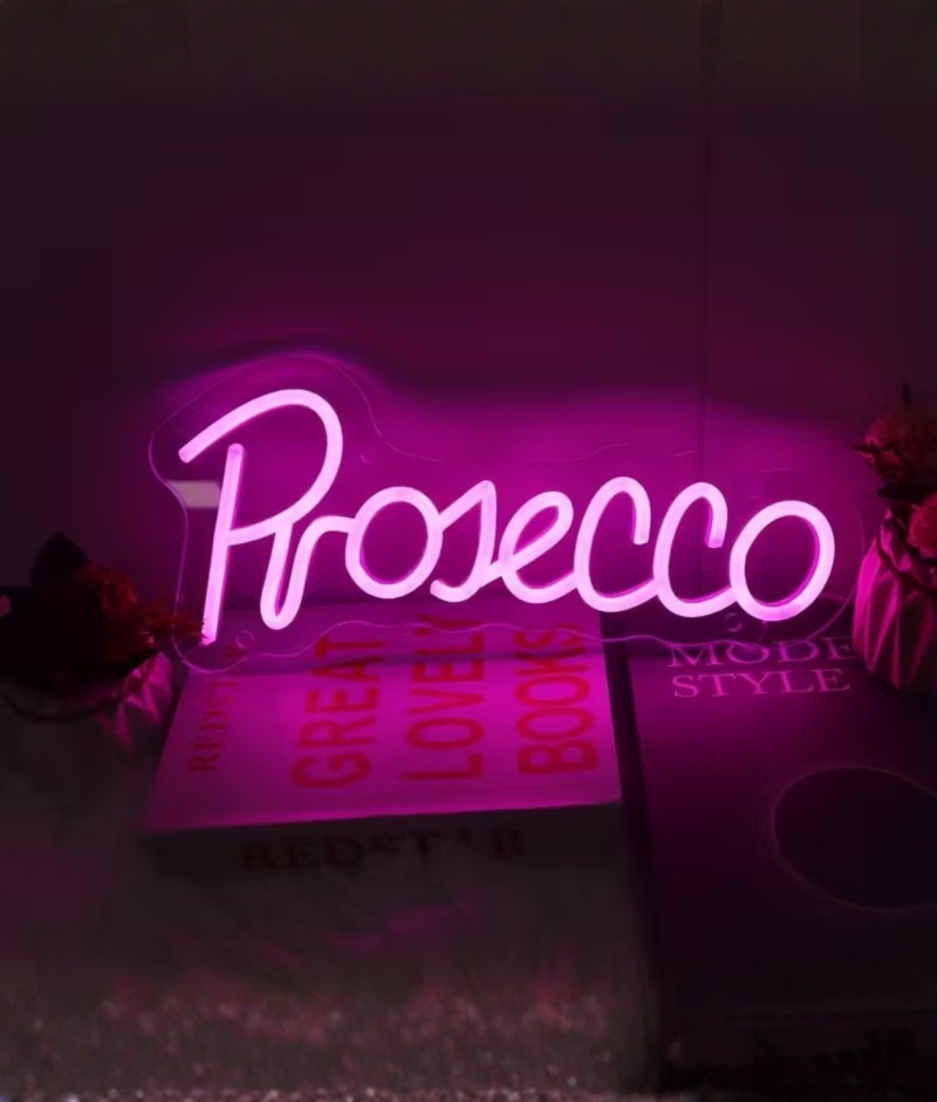 prosecco neon bord