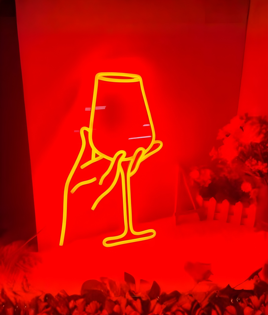 rood neon glas