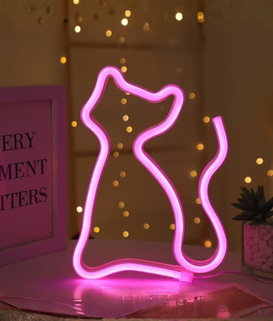 roze kat lamp