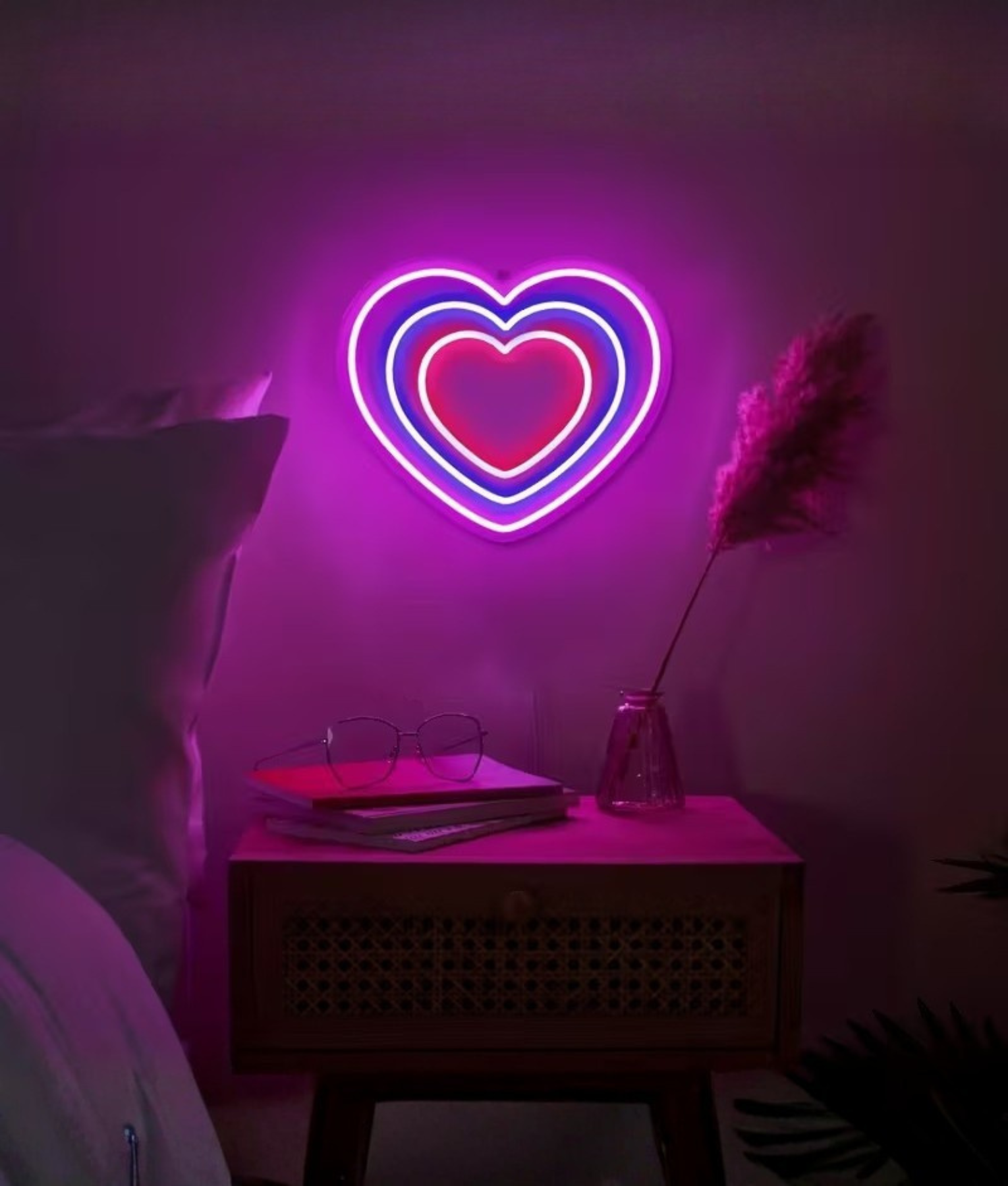 roze paarse lamp neon