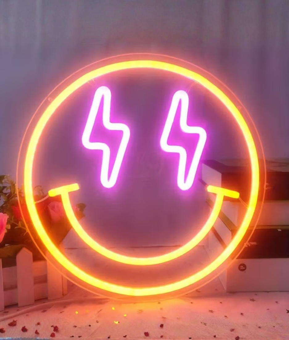 smiley neon lampje