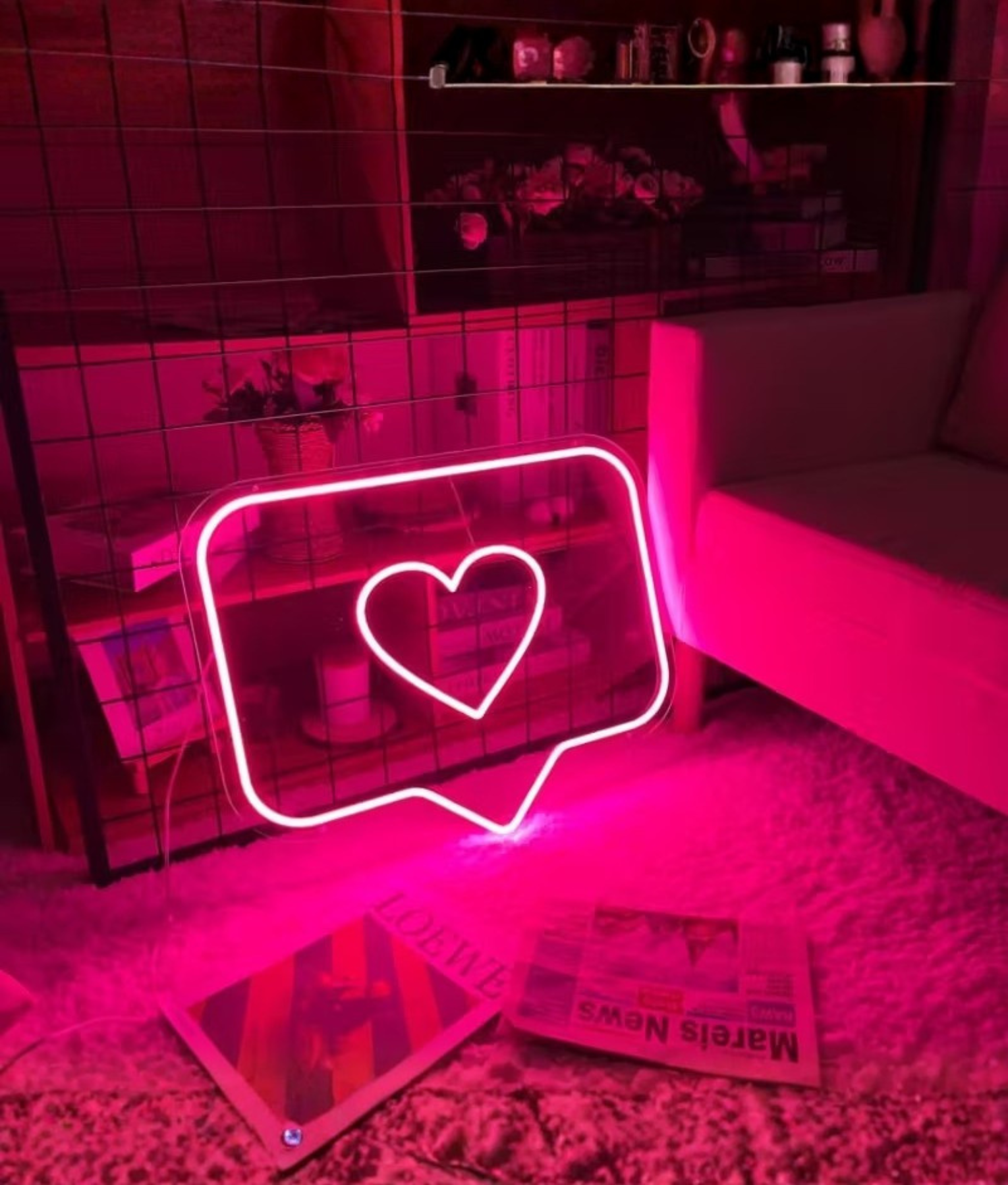social media neon likes