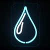 water druppel blauw neon