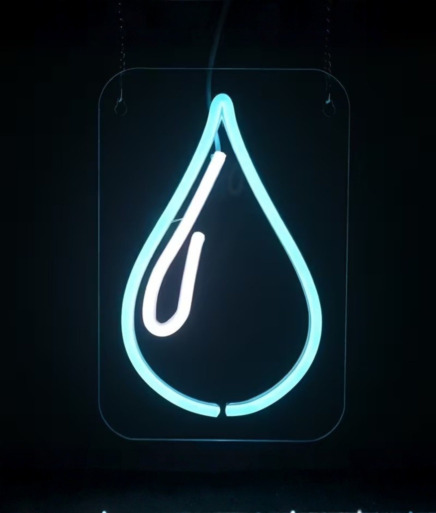 water druppel blauw neon