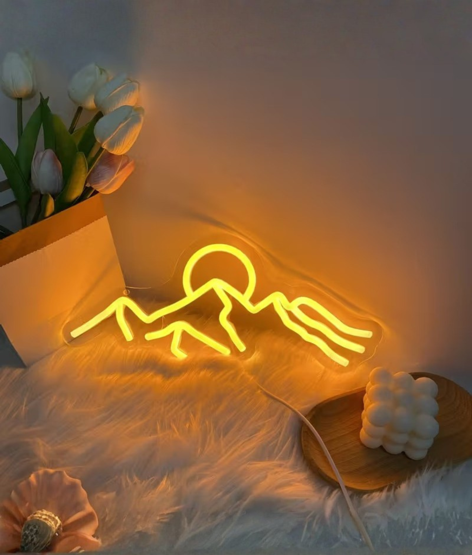 woonkamer neon lamp sfeer