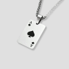 schoppen kaart ketting zilver