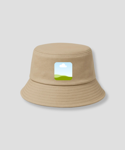 bruine buckethat met eigen foto