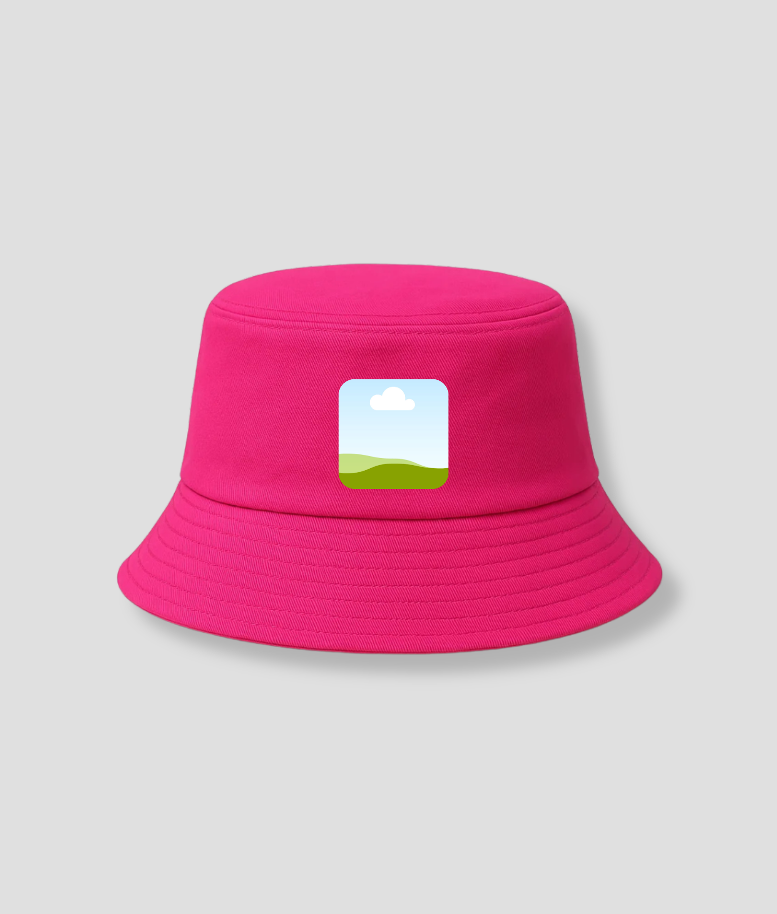 donker roze buckethat eigen foto