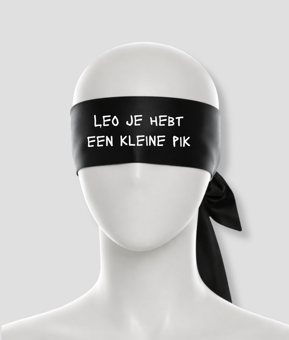 eigen custom tekst op blinddoek