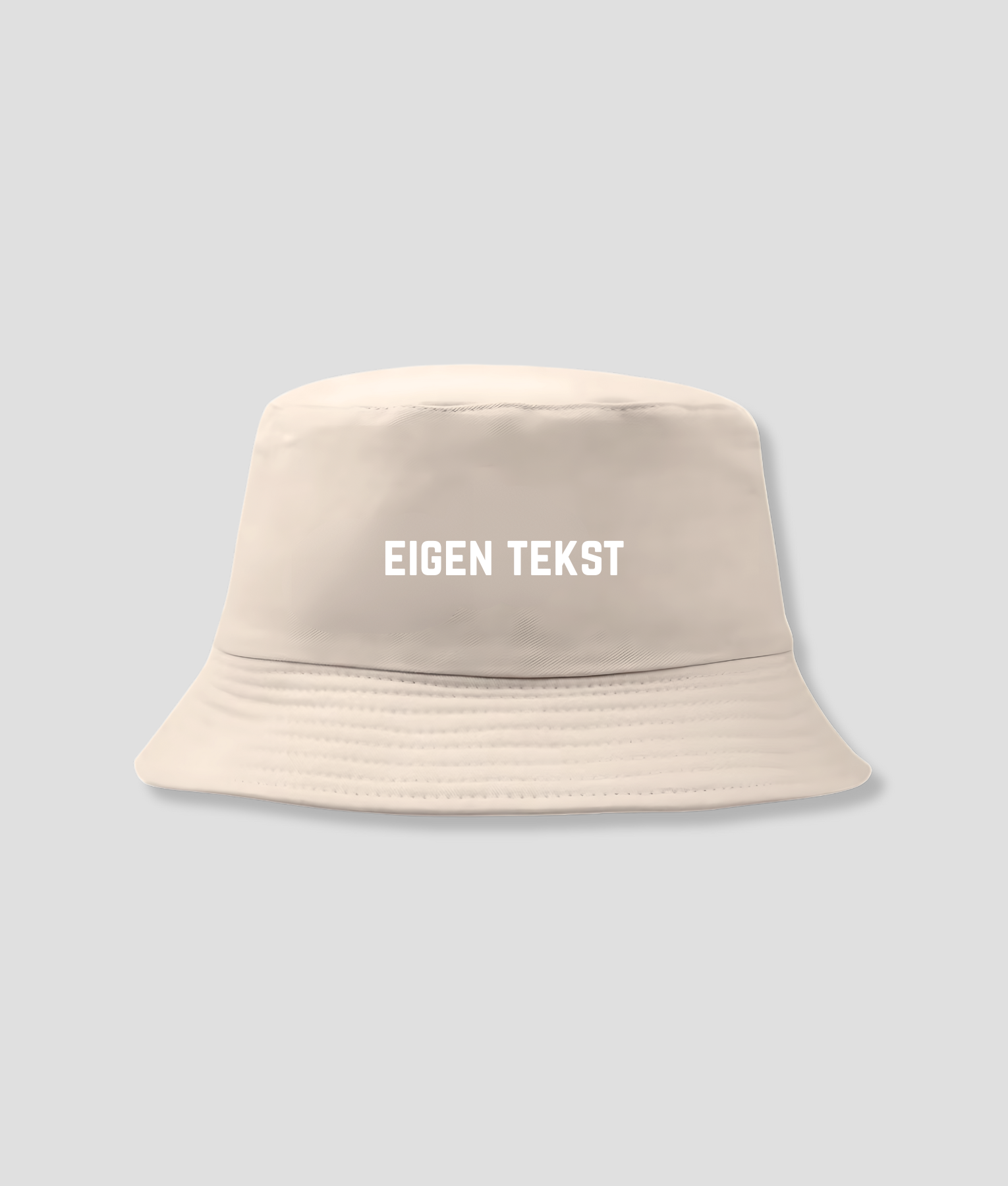 eigen teksrt buckethat beige