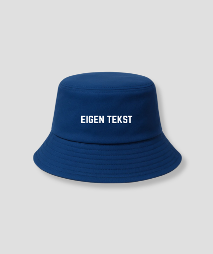 eigen tekst buckethat donker blauw