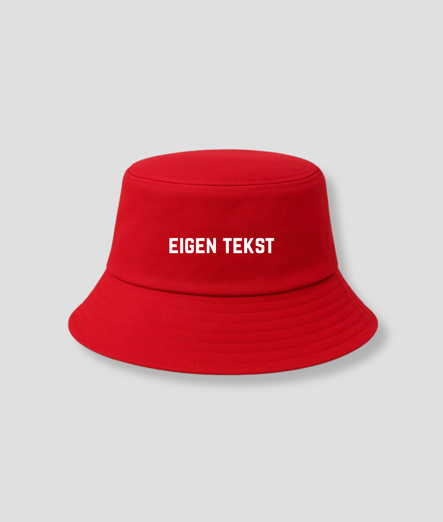 eigen tekst buckethat rood