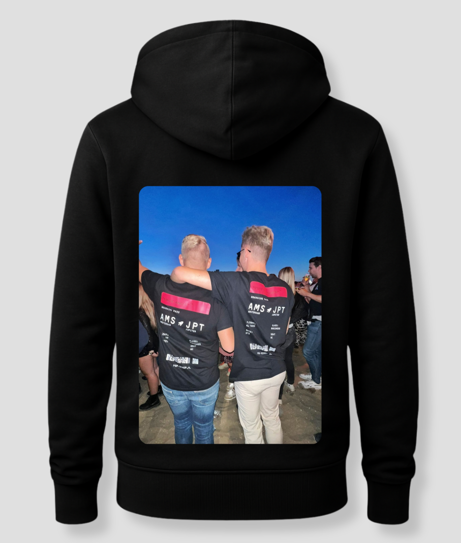 je eigen foto op een hoodie
