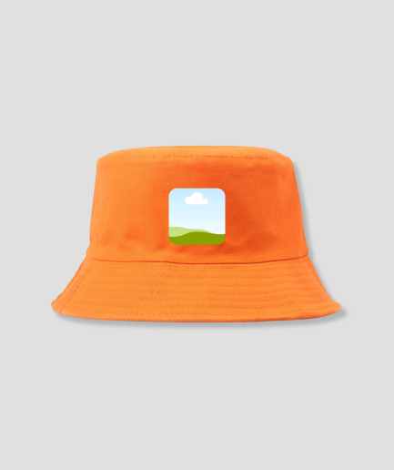 oranje bucket hat met eigen foto