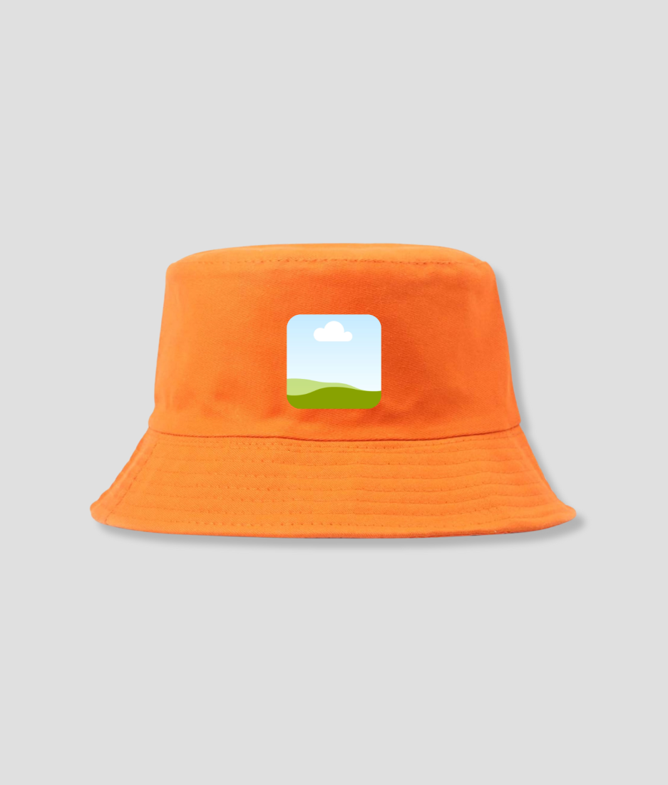 oranje bucket hat met eigen foto