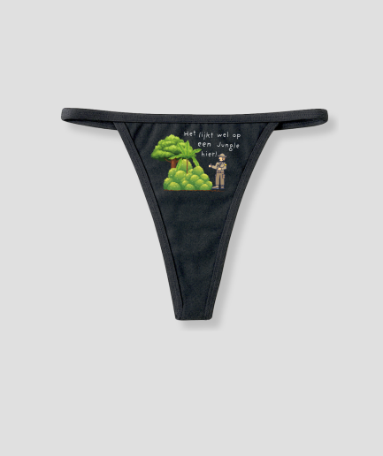 String grappig jungle zwart
