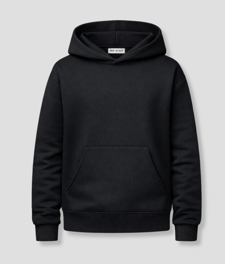 Zwarte hoodie - voorkant - pepschep