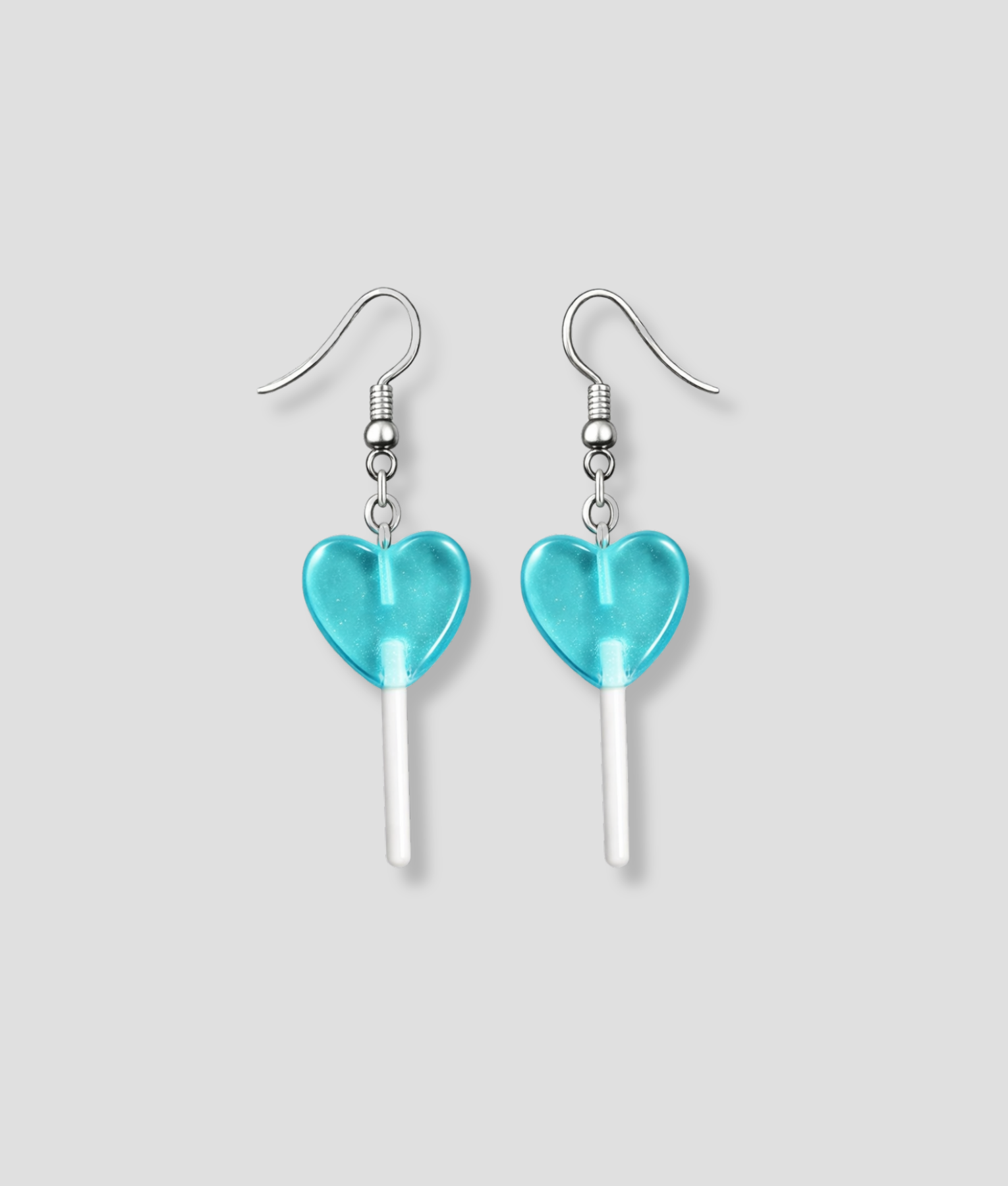 blauwe oorbel lolly