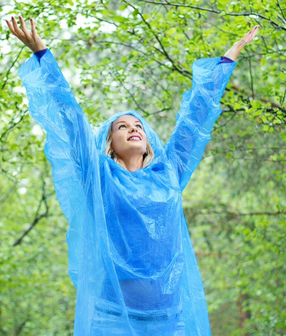 blauwe ponchos