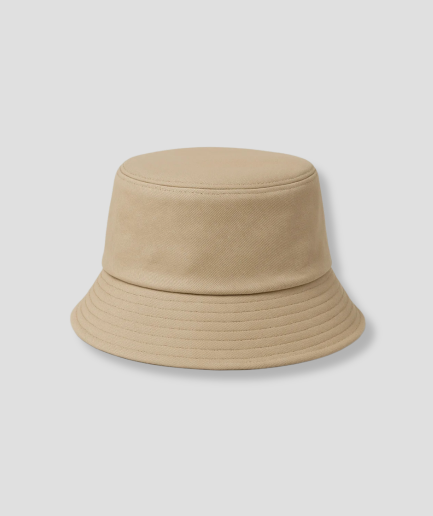 Effen bruine bucket hat