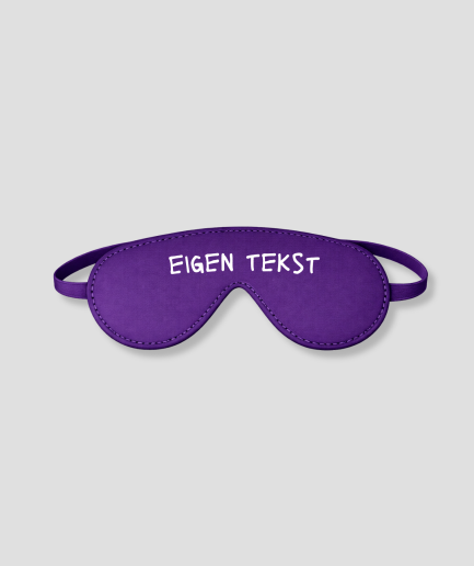 eigen tekst op slaapmasker